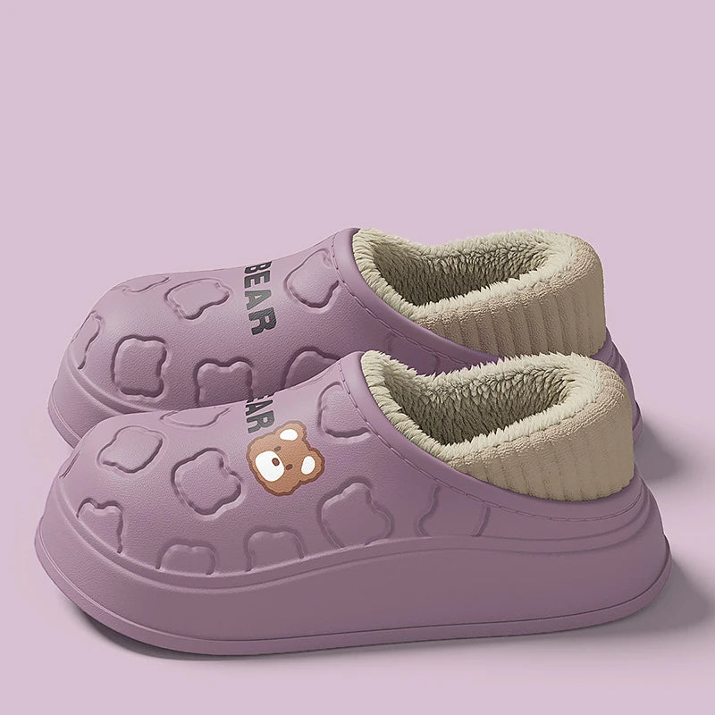 Waterproof Plush Cotton Slippers