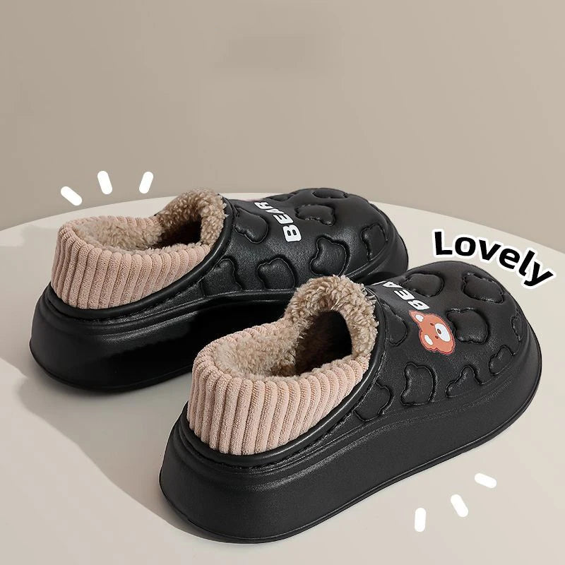 Waterproof Plush Cotton Slippers