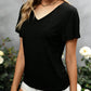 Crisscross Back V-Neck Twist Tee