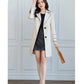 2025 New Suit Collar Trench Coat Spring And Autumn Fashionable Mid Length Jacket Female Double Layered Outwear White Windbreaker