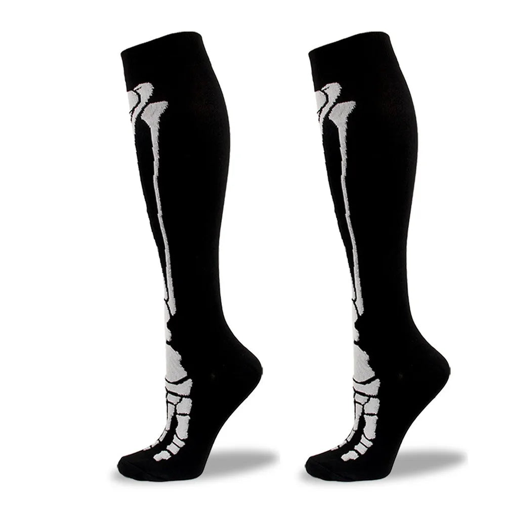 Skull Print Compression Socks