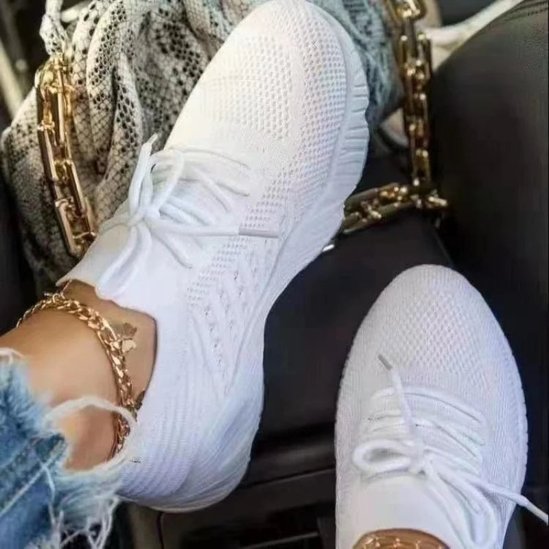 Breathable Lace-Up Sock Sneakers