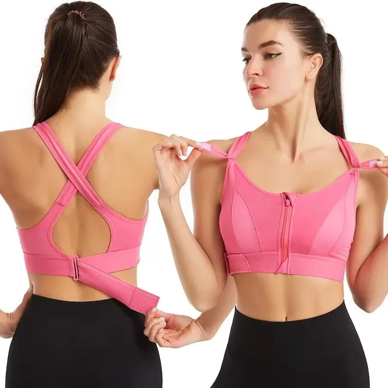 Front Zipper Sports Bra