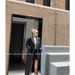 Lautaro Spring Autumn Extra Long Black Loose Pu Leather Trench Coat for Women Shoulder Pads Double Breasted Faux Leather Blazer
