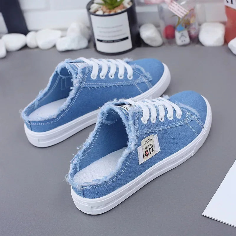 Low Top Denim Canvas Sneakers