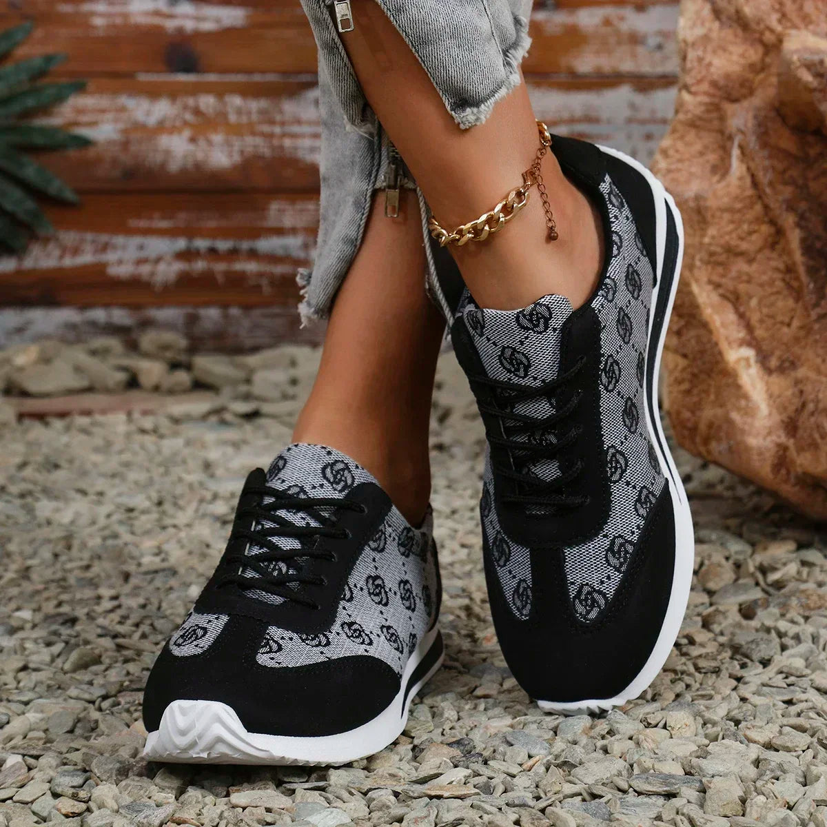 Breathable Cross Strap Sneakers