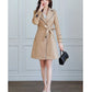 2025 New Suit Collar Trench Coat Spring And Autumn Fashionable Mid Length Jacket Female Double Layered Outwear White Windbreaker