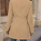 Plus-size Elegant Woolen Coat for Autumn and Winter - Lapel, Button Detail, Slim-Fitting