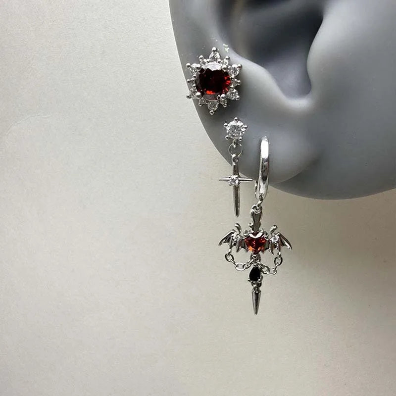 Punk Heart Wings Drop Earrings