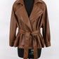 Fitted PU Leather Short Jacket