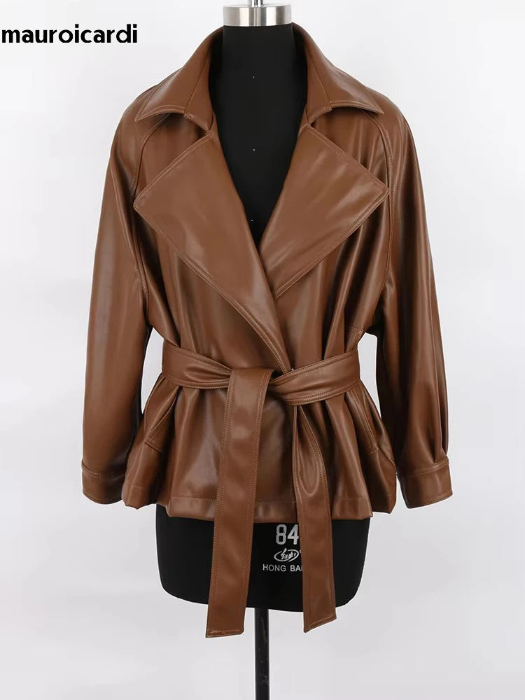 Fitted PU Leather Short Jacket