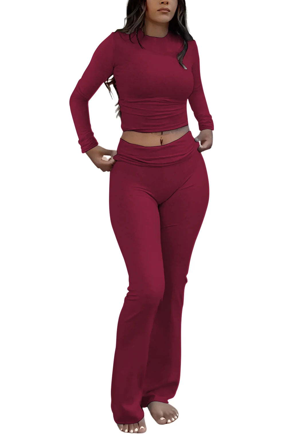 Long Sleeve Wide Leg Yoga Set