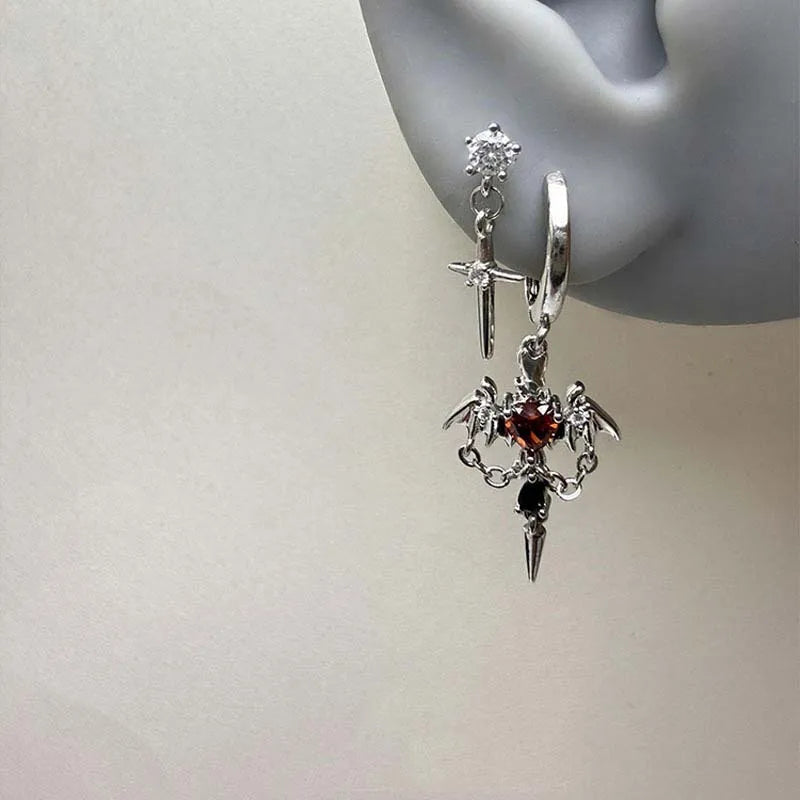 Punk Heart Wings Drop Earrings