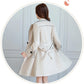 2025 New Suit Collar Trench Coat Spring And Autumn Fashionable Mid Length Jacket Female Double Layered Outwear White Windbreaker