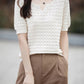 100% Cotton V-Neck Knit Tee