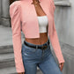 European and American fashion versatile long sleeved short cardigan casual suit jacket top