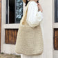 French Style Large Straw Beach Tote Bag