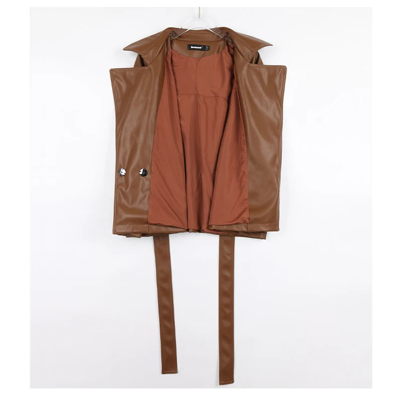Fitted PU Leather Short Jacket