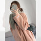 Pink Double-Sided Fleece-Lined Wool Coat