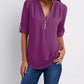 Deep V-Neck Chiffon Blouse