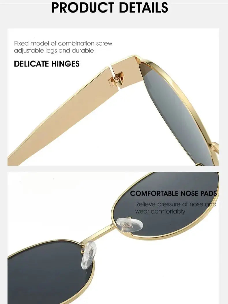 Luxury Metal Oval Sunglasses