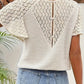 Beach Style Knitted V-Neck Lace Top