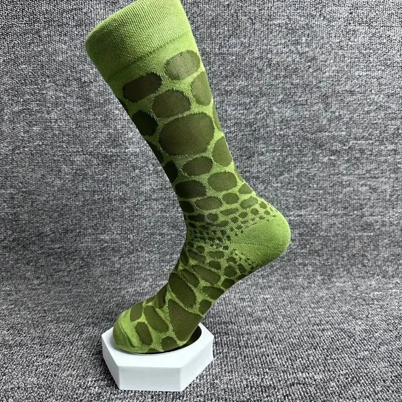 Asymmetrical Crocodile Cotton Socks