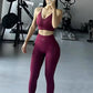 High Waisted Peach Yoga Fitness Set