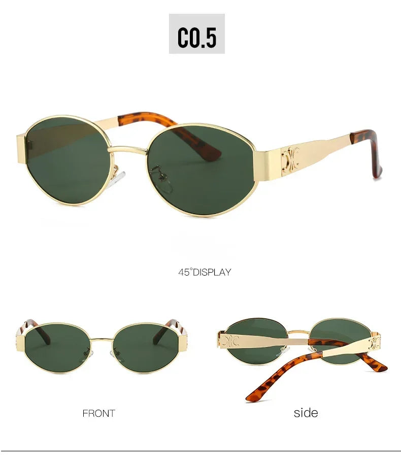 Luxury Metal Oval Sunglasses