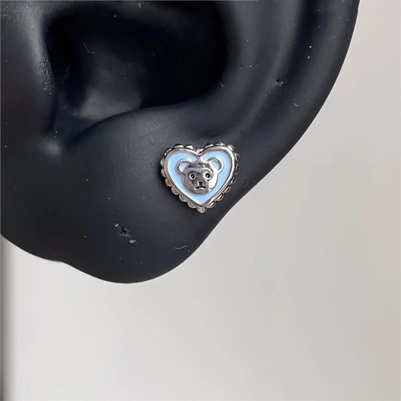 Pink Heart Wings Piercing Earring