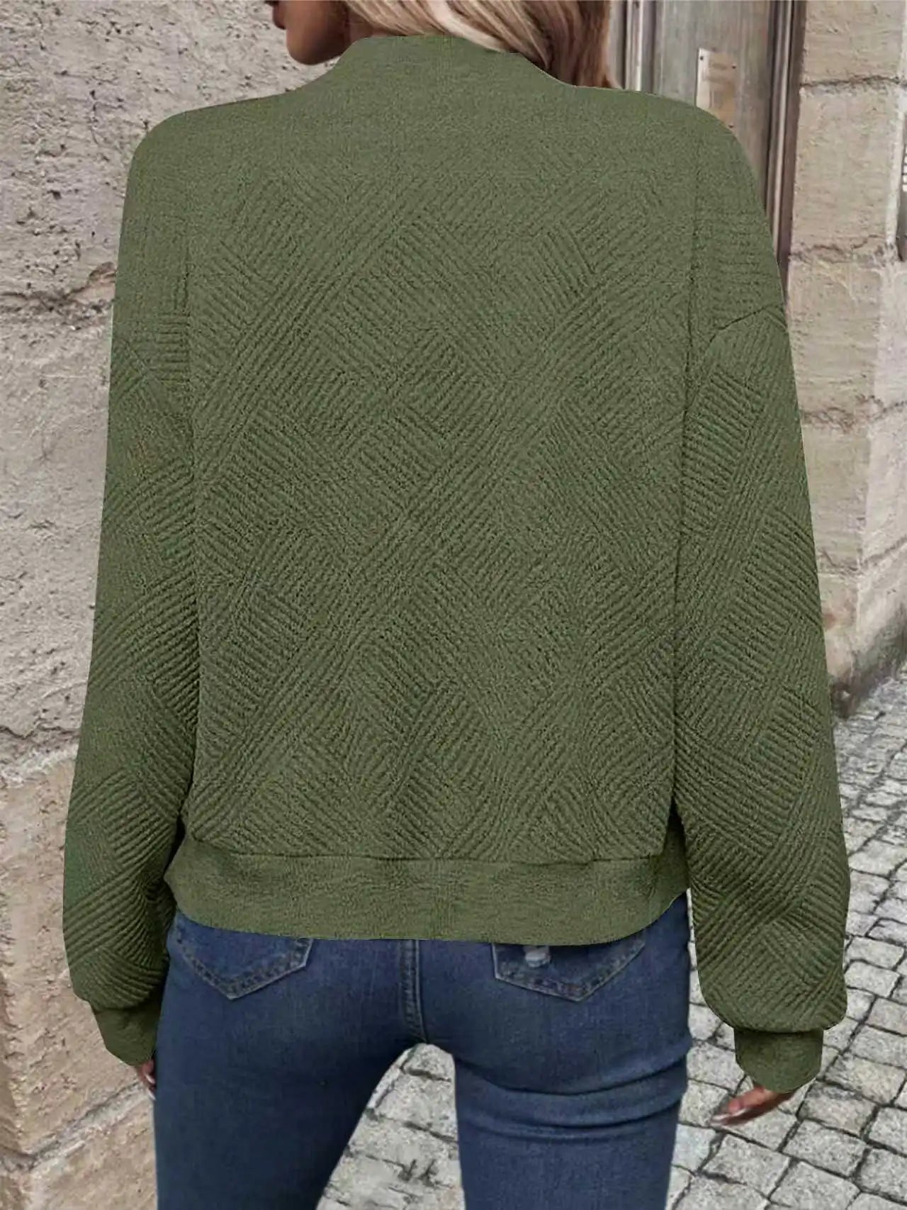 Solid Color Zipper Fashion Jacket