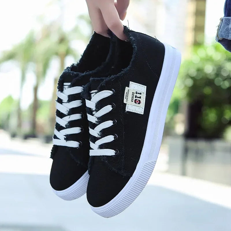 Low Top Denim Canvas Sneakers
