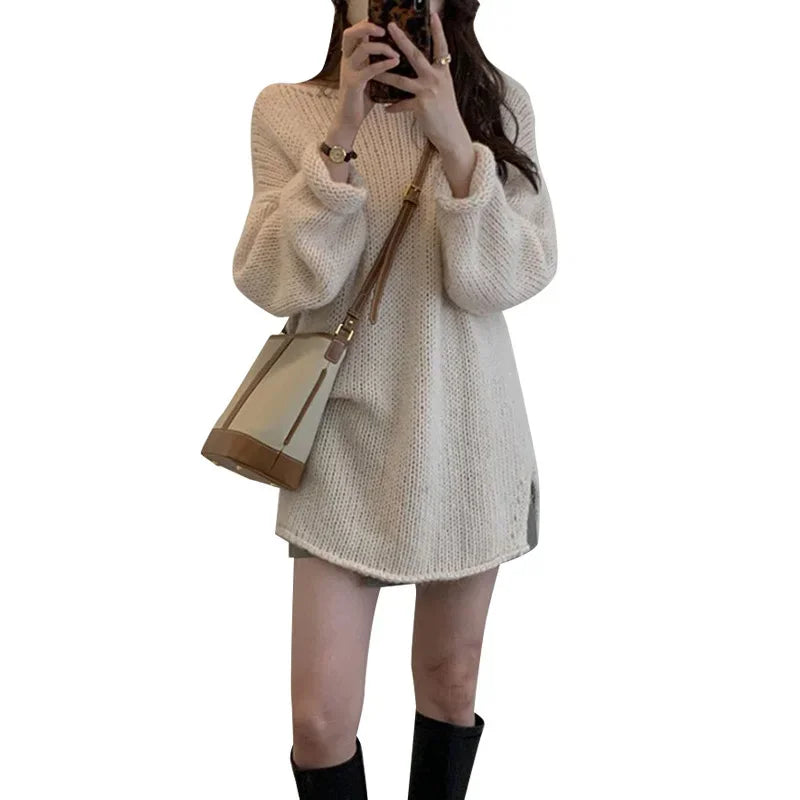 Korean Style Idle Knitted Sweater Slimming Long Sleeve Loose Fit