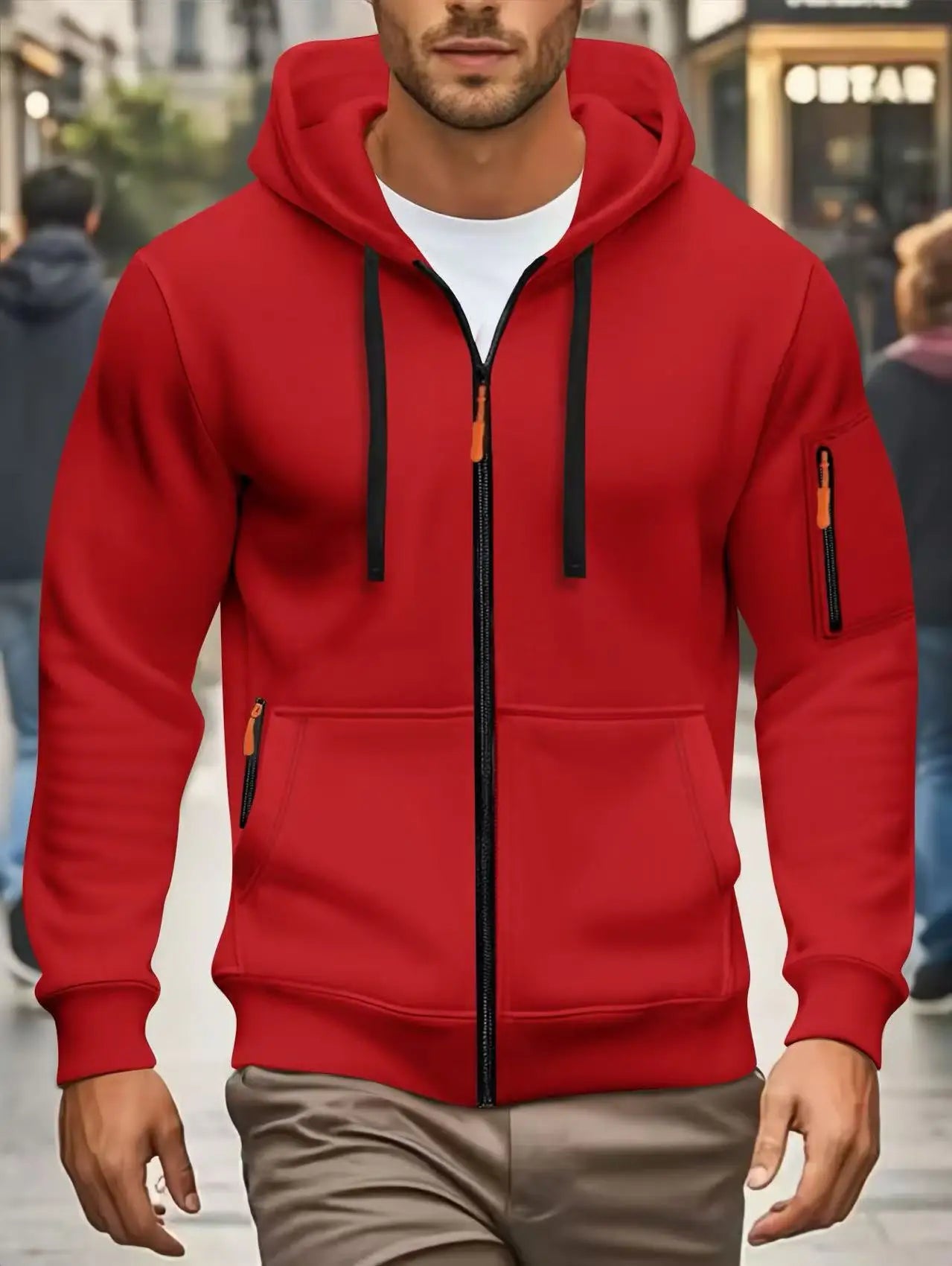Men's Zipper Pocket Hooded Sweatshirt