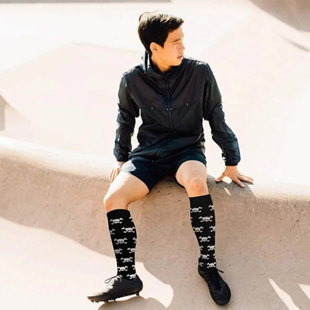 Skull Print Compression Socks