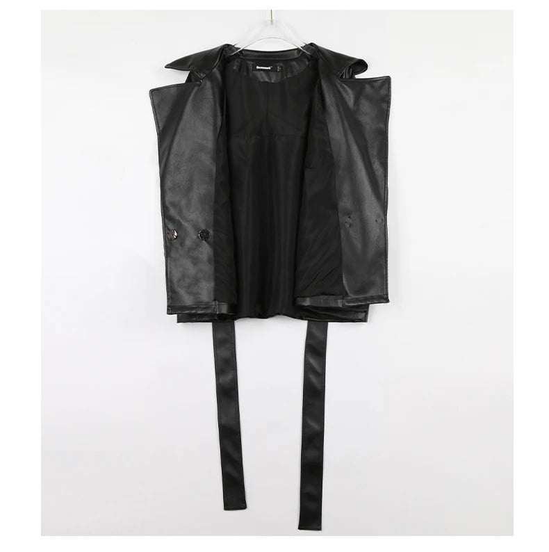 Fitted PU Leather Short Jacket