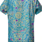 Short Sleeve Printed Zippered Top