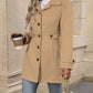 Plus-size Elegant Woolen Coat for Autumn and Winter - Lapel, Button Detail, Slim-Fitting
