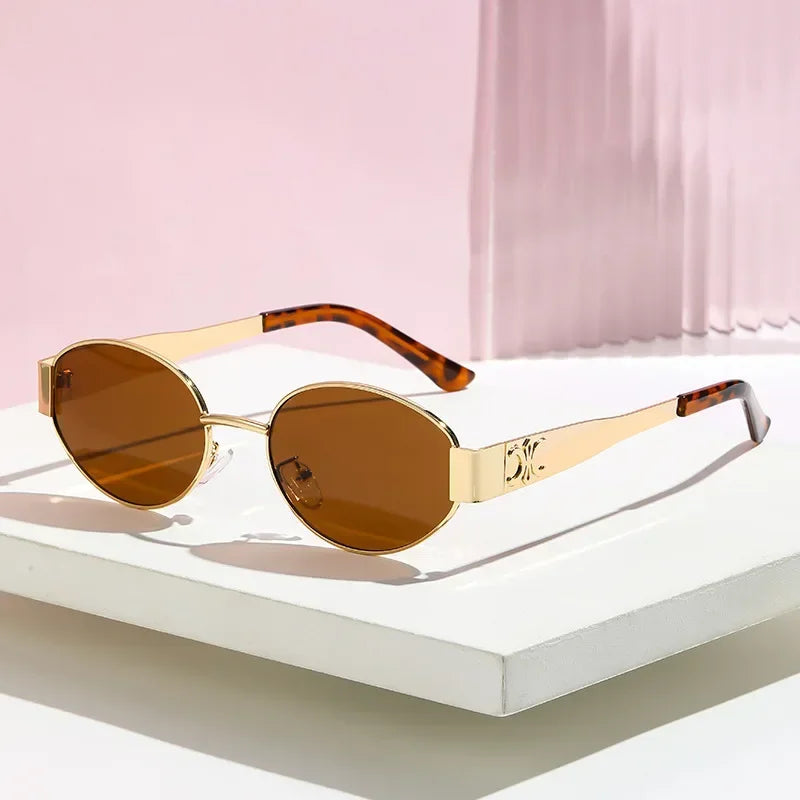 Luxury Metal Oval Sunglasses