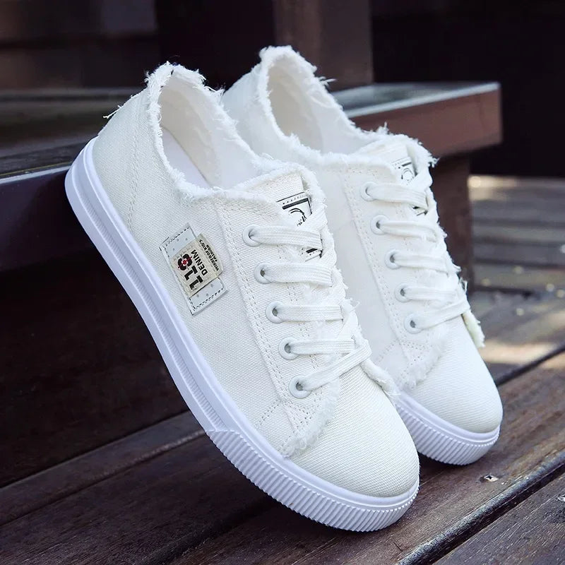 Low Top Denim Canvas Sneakers