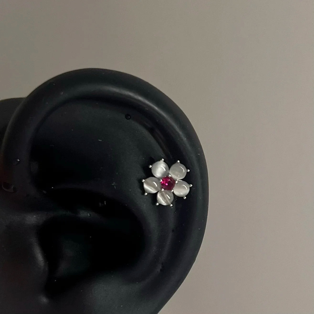 Pink Heart Wings Piercing Earring