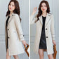 2025 New Suit Collar Trench Coat Spring And Autumn Fashionable Mid Length Jacket Female Double Layered Outwear White Windbreaker