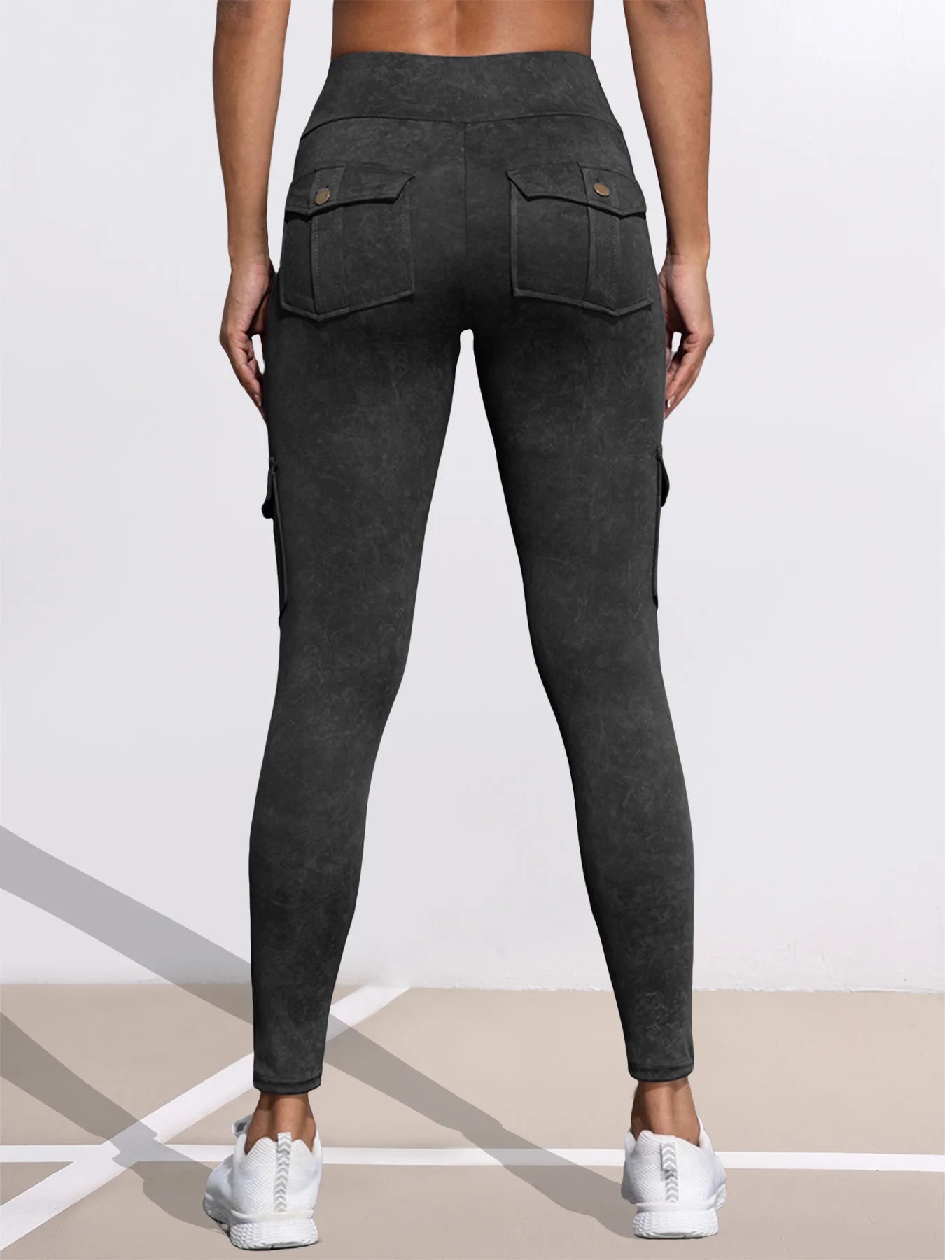 Washed Print Pocket Butt Lift Leggings