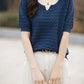 100% Cotton V-Neck Knit Tee
