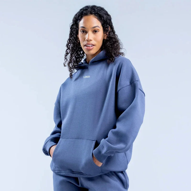 Women's Casual Elastic Sports Pants & Hooded Yoga Hoodie