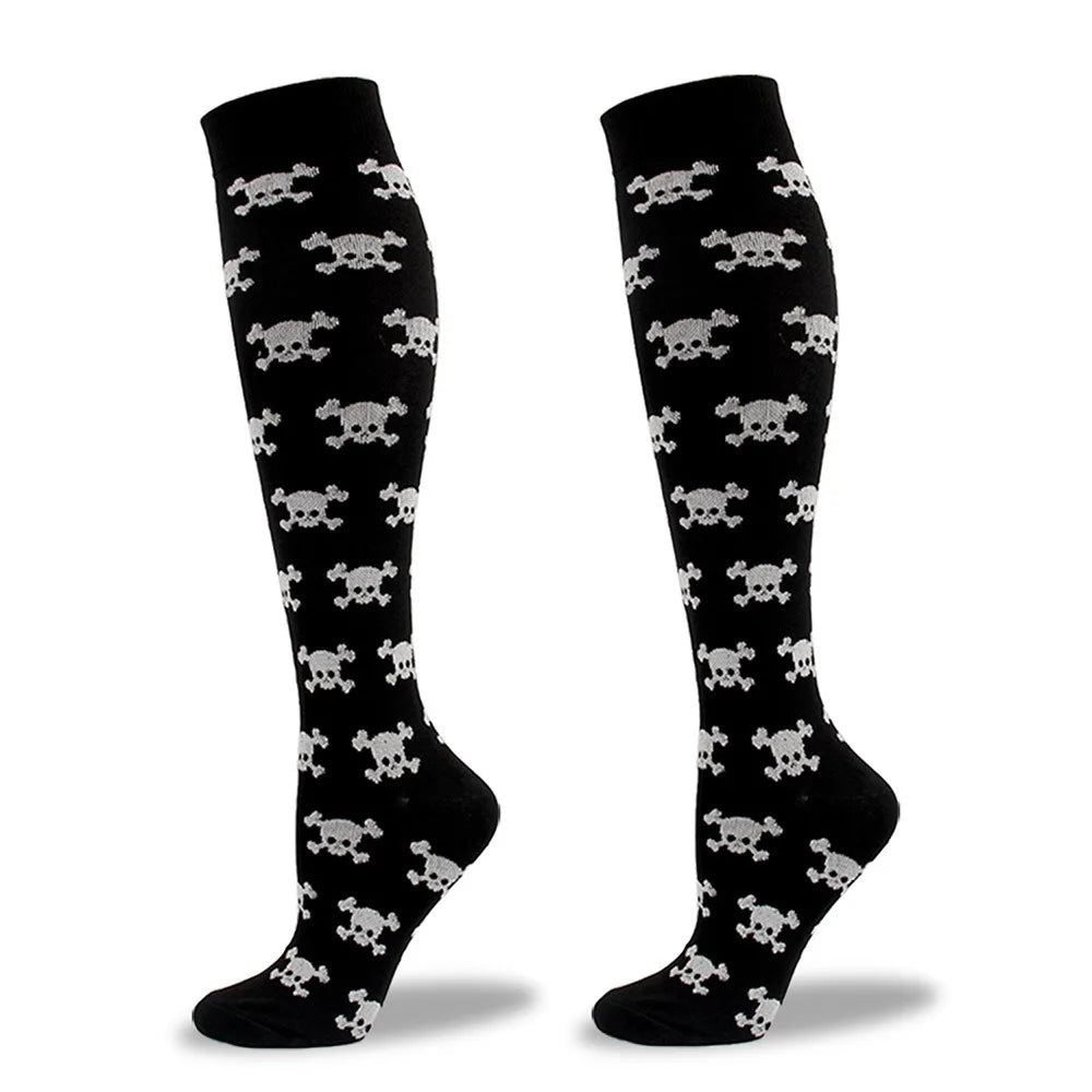 Skull Print Compression Socks