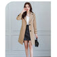 2025 New Suit Collar Trench Coat Spring And Autumn Fashionable Mid Length Jacket Female Double Layered Outwear White Windbreaker