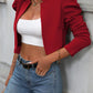 European and American fashion versatile long sleeved short cardigan casual suit jacket top