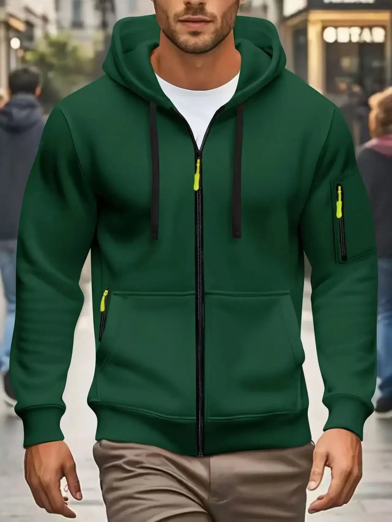 Men's Zipper Pocket Hooded Sweatshirt