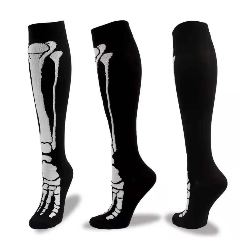Skull Print Compression Socks